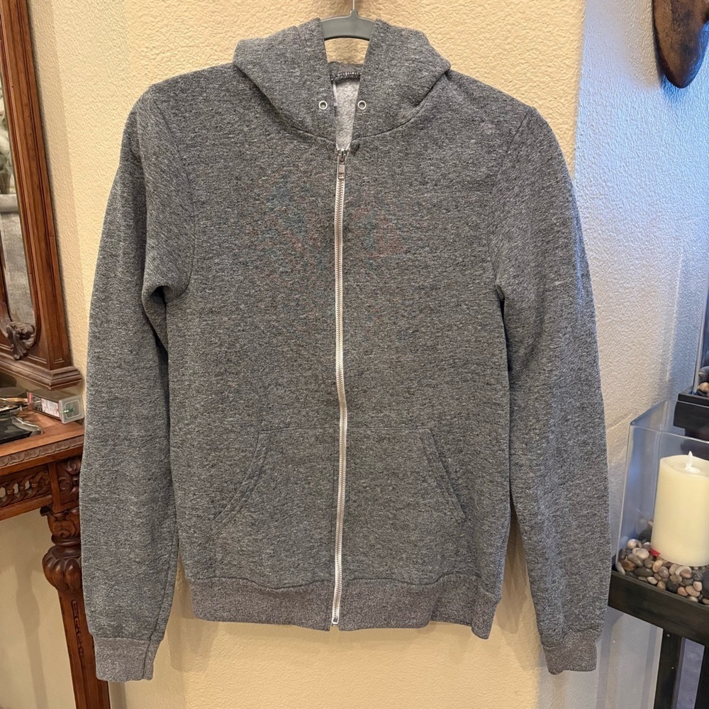 AMERICAN APPAREL Gray Hoodie Zipped Jacket Size Small-Made in USA